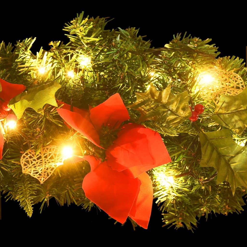 vidaXL Arche de Noël avec lumières LED Vert 90 cm PVC