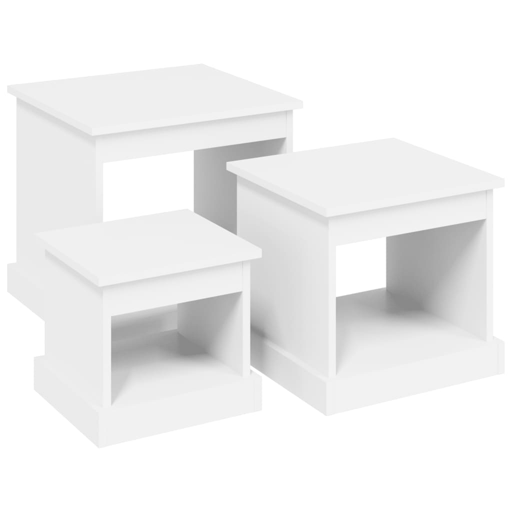 vidaXL Tables basses 3 pcs blanc bois d'ingénierie