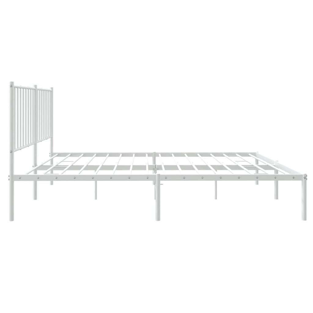 vidaXL Cadre de lit métal sans matelas et tête de lit blanc 135x190 cm