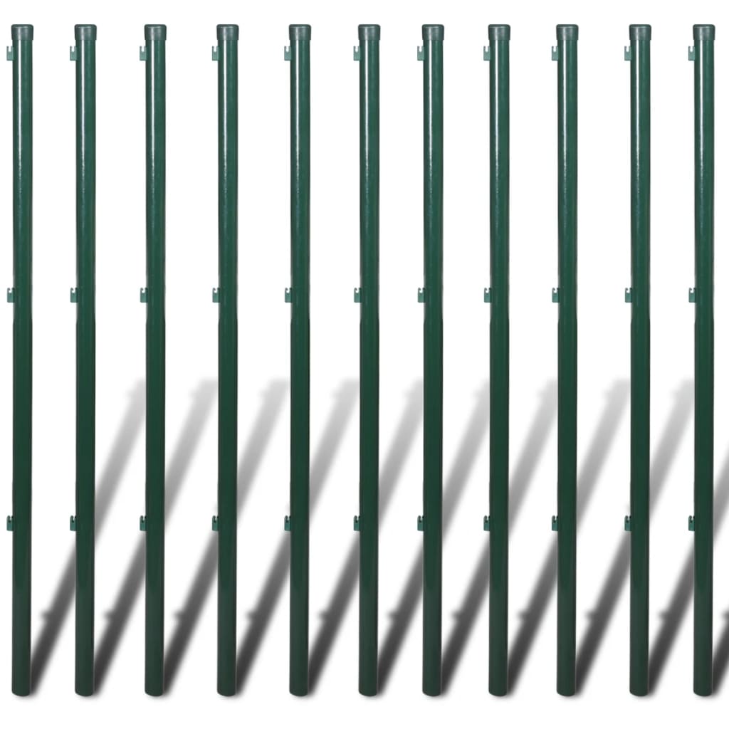 vidaXL Clôture à mailles avec poteaux Acier 1,5x25 m Vert