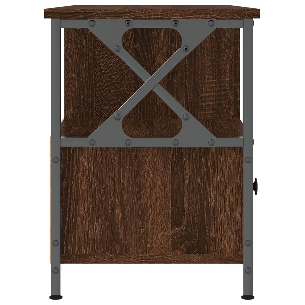 vidaXL Meuble TV chêne marron 102x33x45 cm bois d'ingénierie et fer