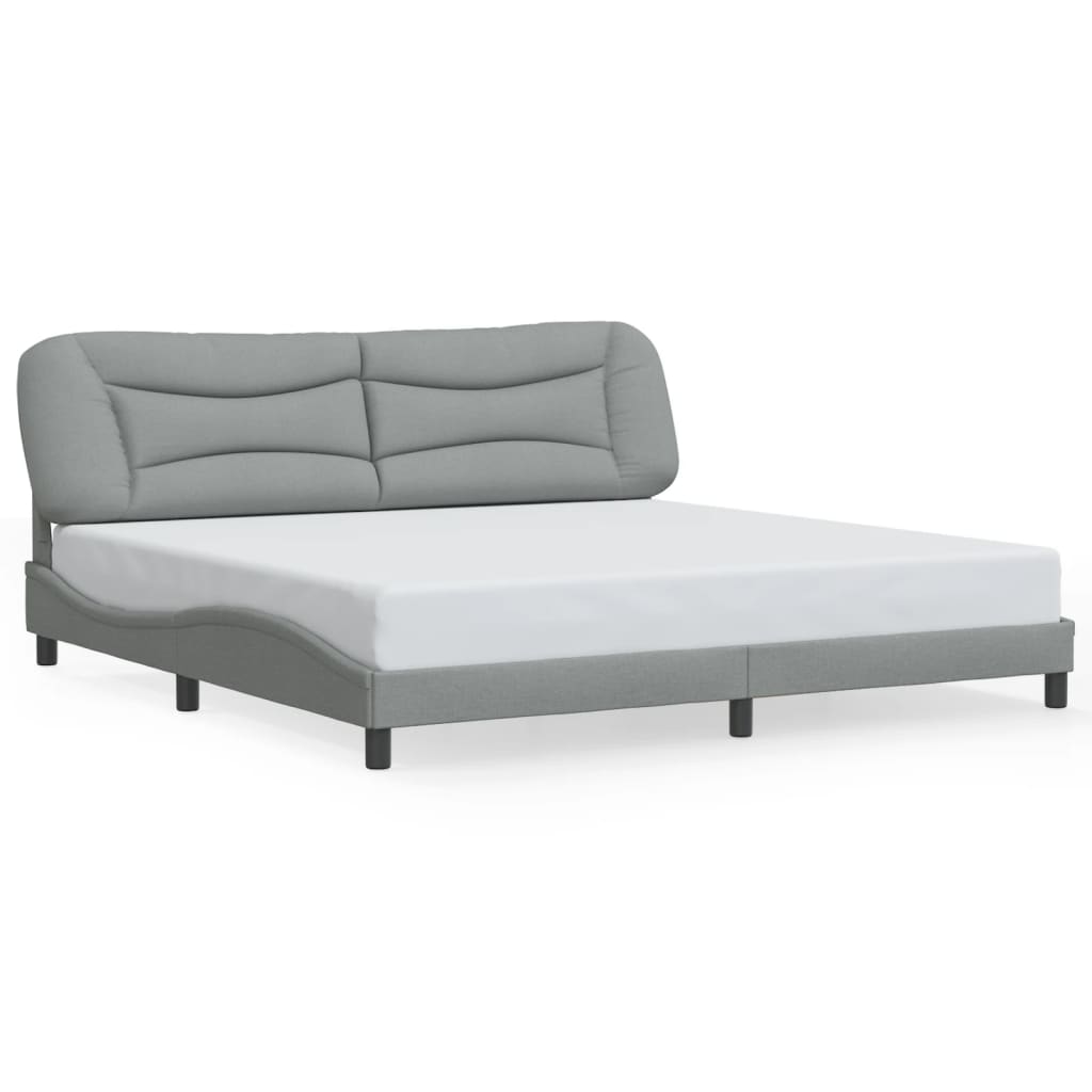 vidaXL Cadre de lit avec tête de lit Gris clair 200x200 cm Tissu