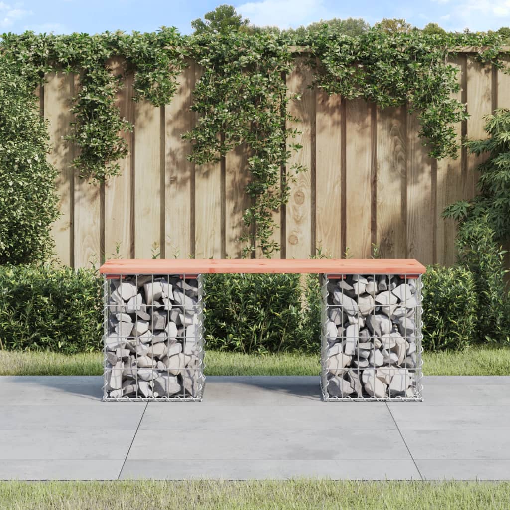 vidaXL Banc de jardin design gabion 103x31x42cm bois massif de douglas