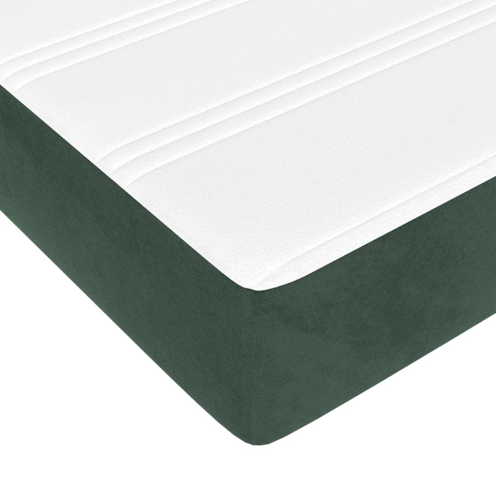 vidaXL Matelas de lit à ressorts ensachés Vert foncé 160x200x20 cm