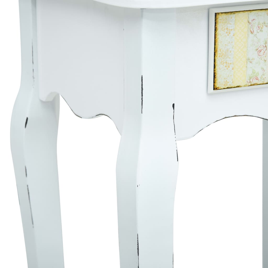 vidaXL Table de chevet Blanc 40x30x50,5 cm Bois