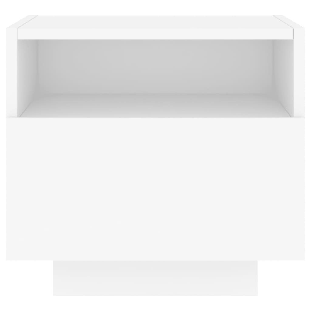 vidaXL Table de chevet avec lumières LED blanc 40x39x37 cm