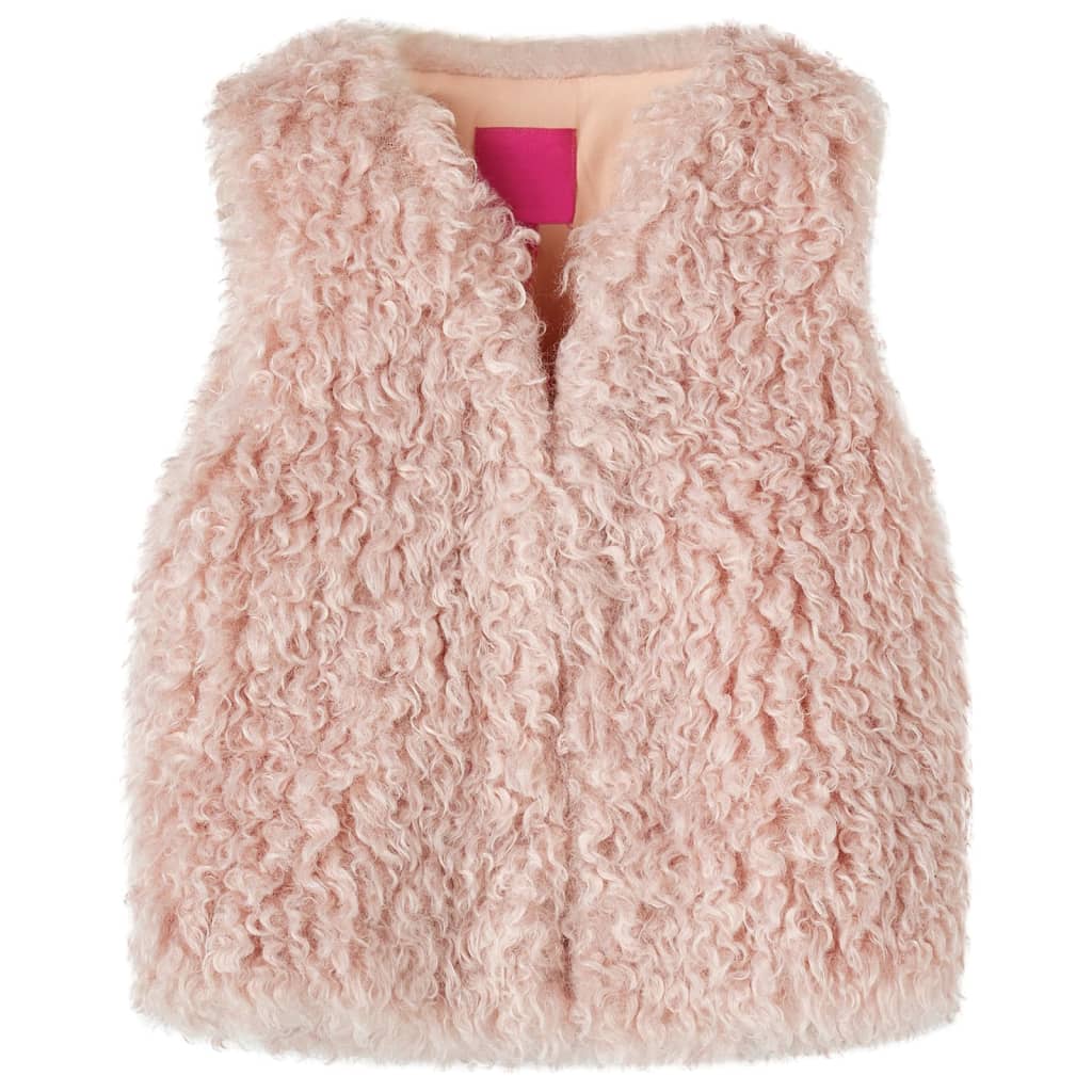 Gilet pour enfants fausse fourrure rose clair 128