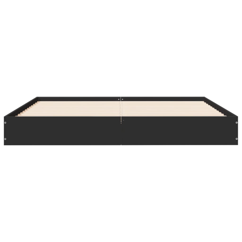 vidaXL Cadre de lit sans matelas noir 135x190 cm bois d'ingénierie