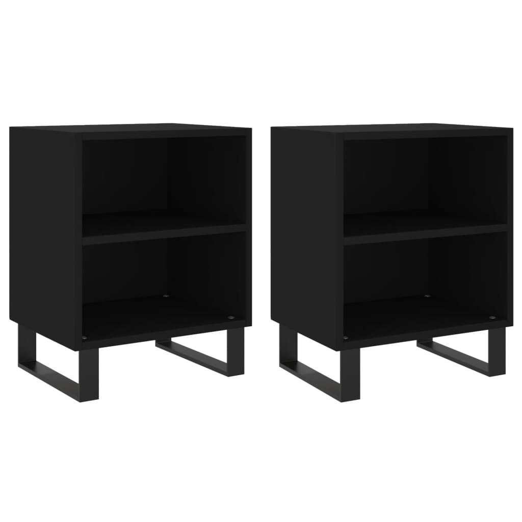 vidaXL Tables de chevet 2 pcs noir 40x30x50 cm bois d'ingénierie