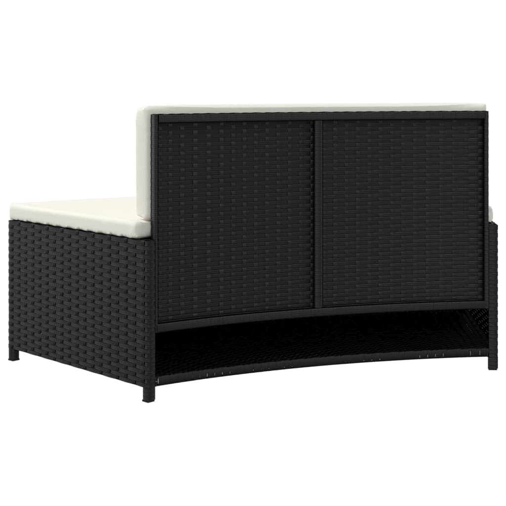 vidaXL Bancs de spa avec coussins lot de 2 noir résine tressée