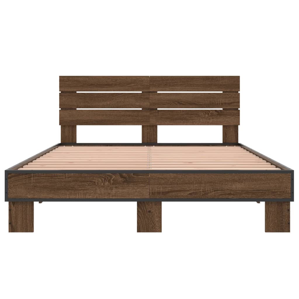 vidaXL Cadre de lit sans matelas chêne marron 135x190 cm