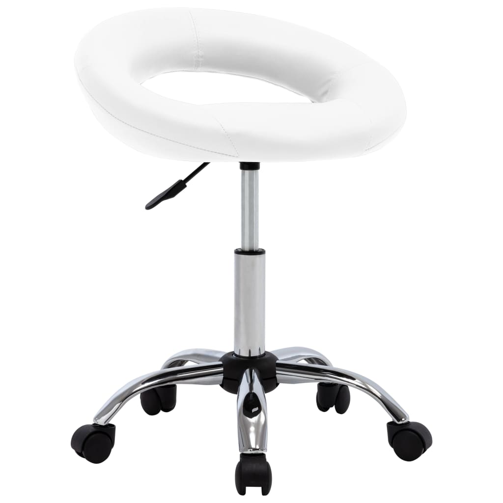 vidaXL Chaise pivotante de salle à manger Blanc Similicuir