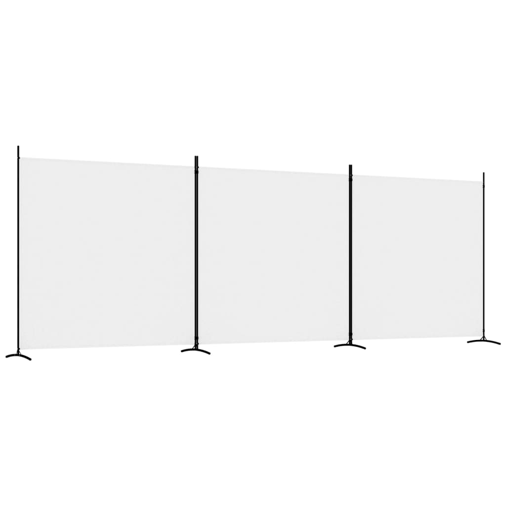 vidaXL Cloison de séparation 3 panneaux Blanc 525x180 cm Tissu