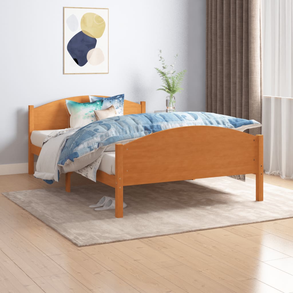 vidaXL Cadre de lit sans matelas marron miel pin massif 120x200 cm