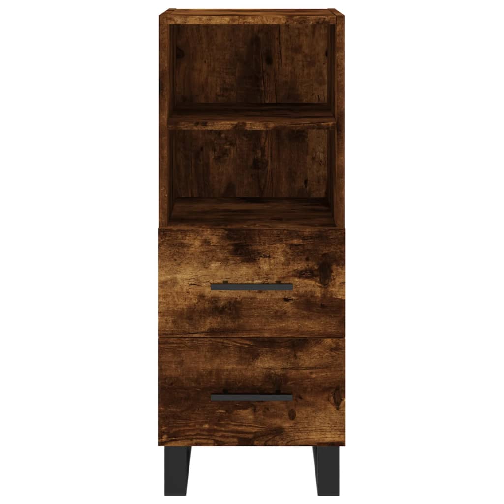 vidaXL Buffet haut Chêne fumé 34,5x34x180 cm Bois d'ingénierie