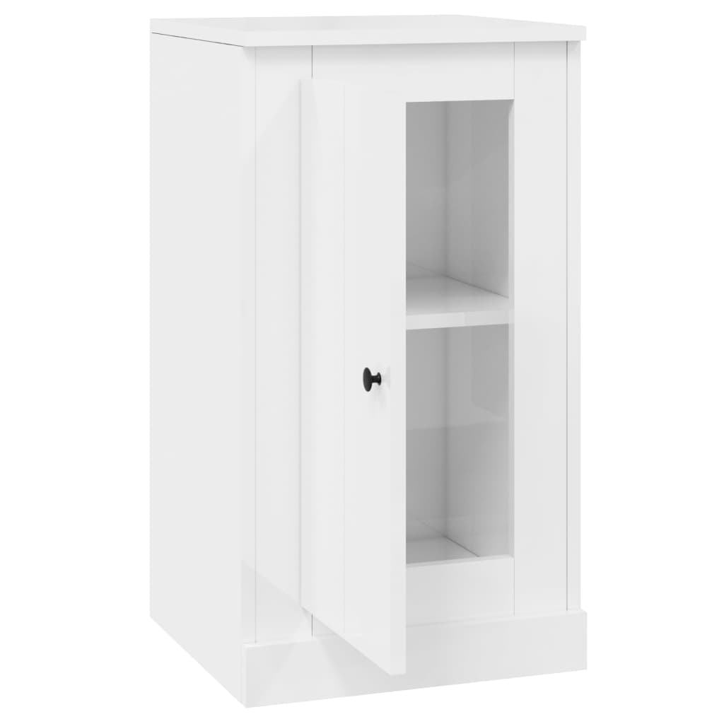 vidaXL Buffets 2 pcs blanc brillant 37,5x35,5x67,5cm bois d'ingénierie