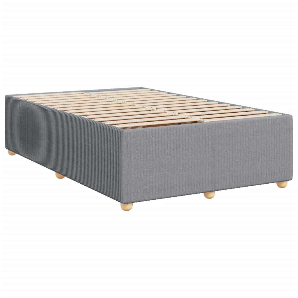 vidaXL Sommier à lattes de lit et matelas gris clair 120x190 cm tissu