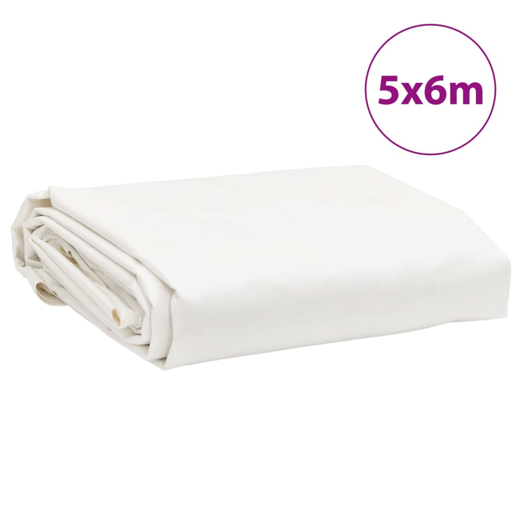 vidaXL Bâche 650 g / m² 5 x 6 m Blanc