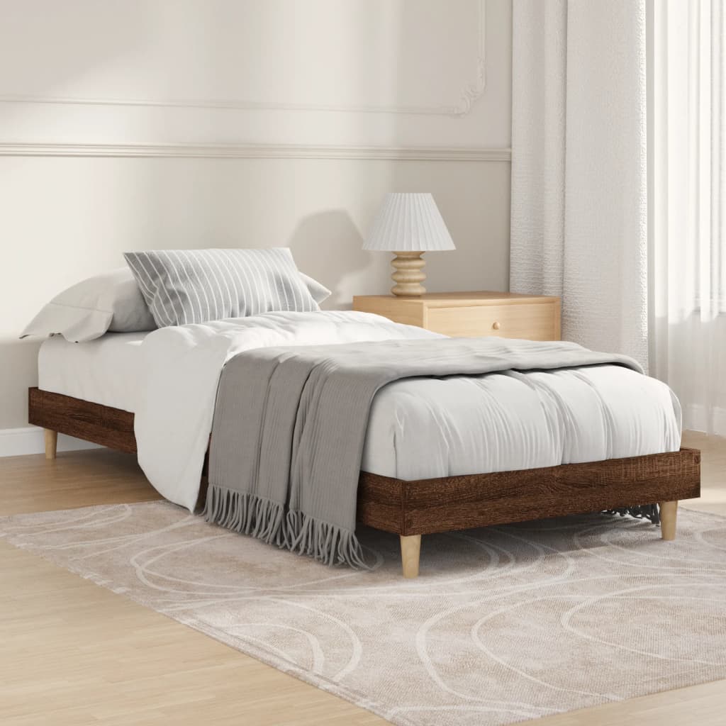 vidaXL Cadre de lit sans matelas chêne marron 75x190cm bois ingénierie