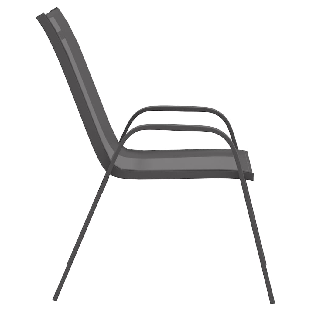 vidaXL Chaises empilables de jardin lot de 4 Gris Tissu textilène