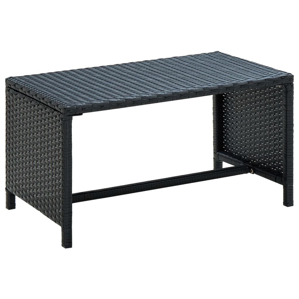 vidaXL Table basse Noir 70x40x38 cm Résine tressée