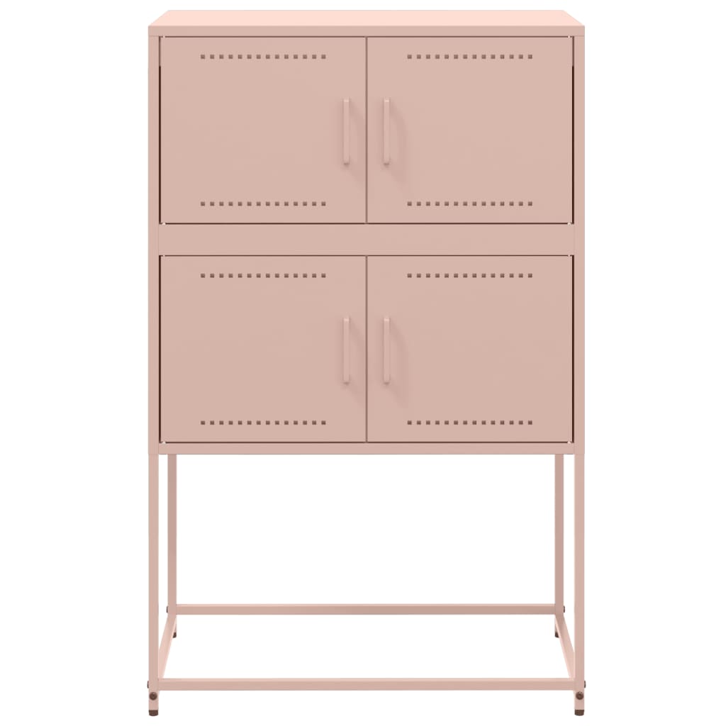 vidaXL Buffet rose 68,5x38,5x107 cm acier