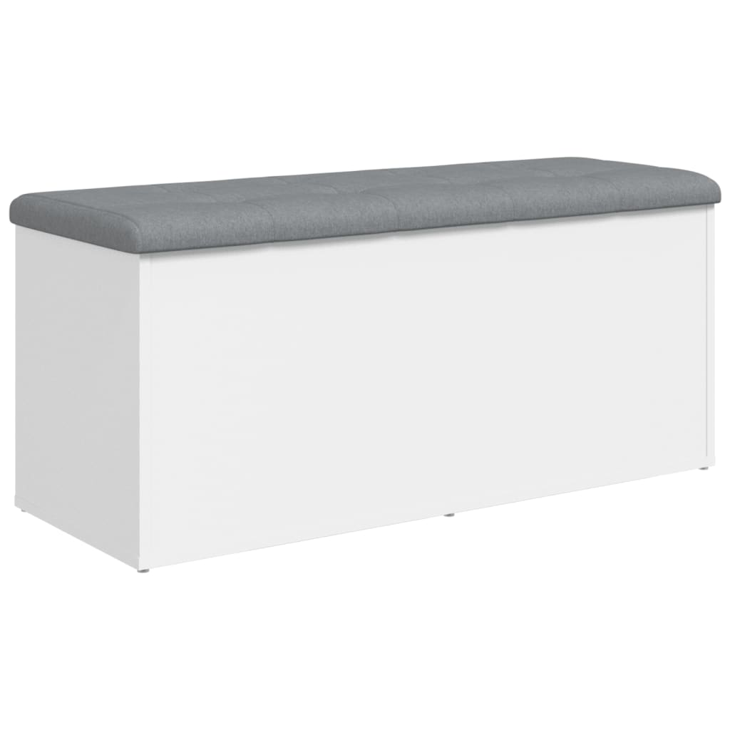 vidaXL Banc de rangement blanc 102x42x45 cm bois d'ingénierie