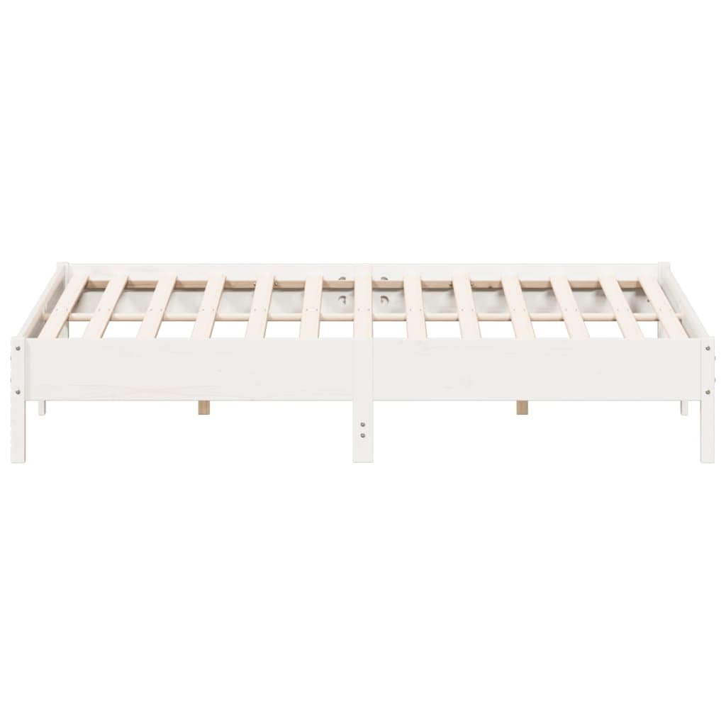 vidaXL Cadre de lit sans matelas blanc 200x200 cm bois massif de pin