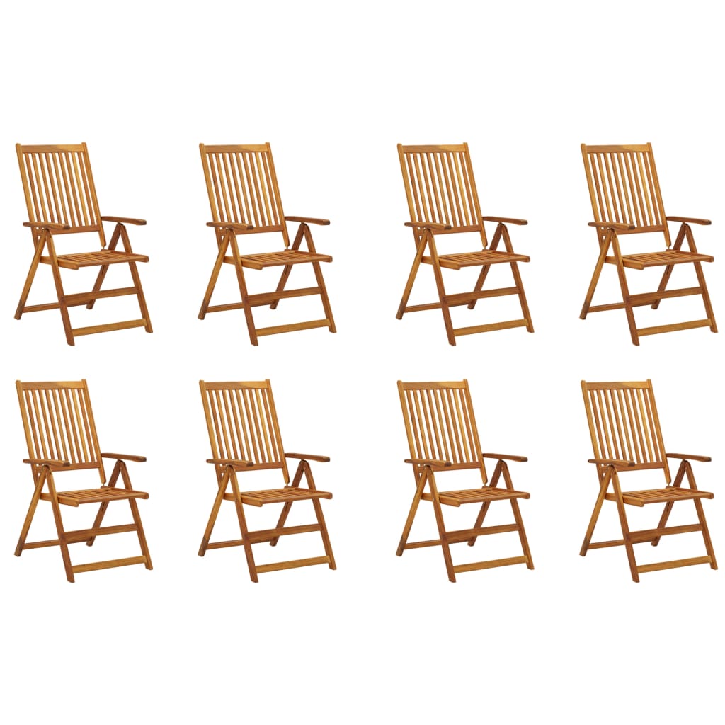 vidaXL Chaises pliables de jardin avec coussins lot de 8 Bois d'acacia