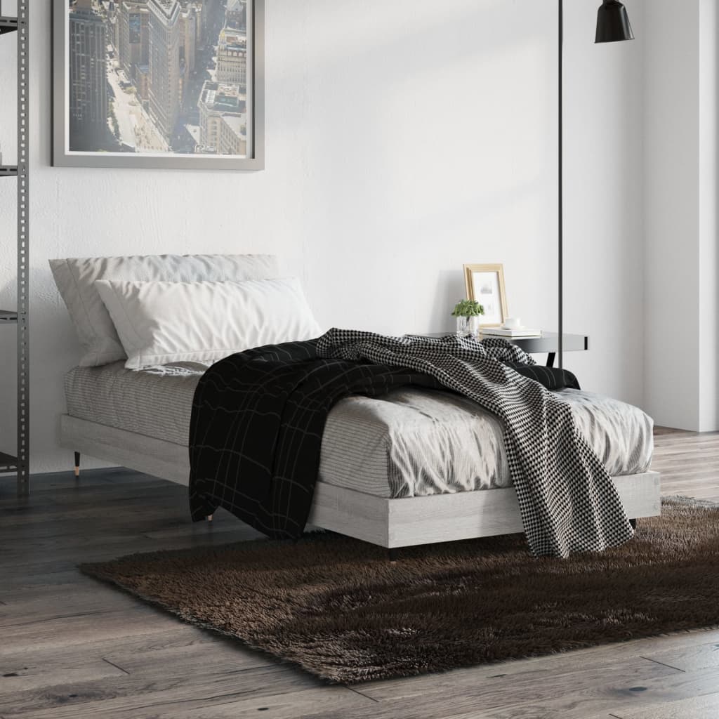 vidaXL Cadre de lit sans matelas sonoma gris 75x190 cm