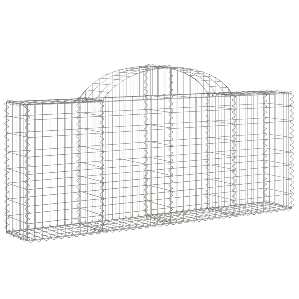 vidaXL Paniers à gabions arqués 50 pcs 200x30x80/100 cm Fer galvanisé