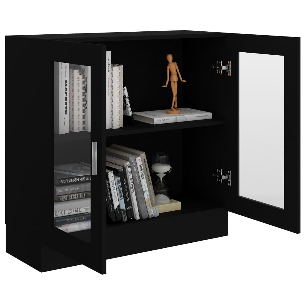 vidaXL Armoire à vitrine Noir 82,5x30,5x80 cm Aggloméré