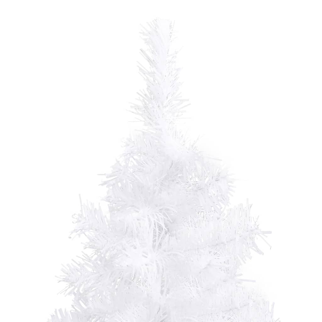 vidaXL Arbre de Noël artificiel d'angle pré-éclairé blanc 120 cm PVC