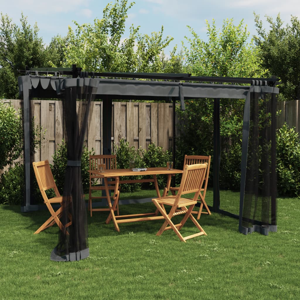 vidaXL Tonnelle avec parois en filet anthracite 3x3 m acier