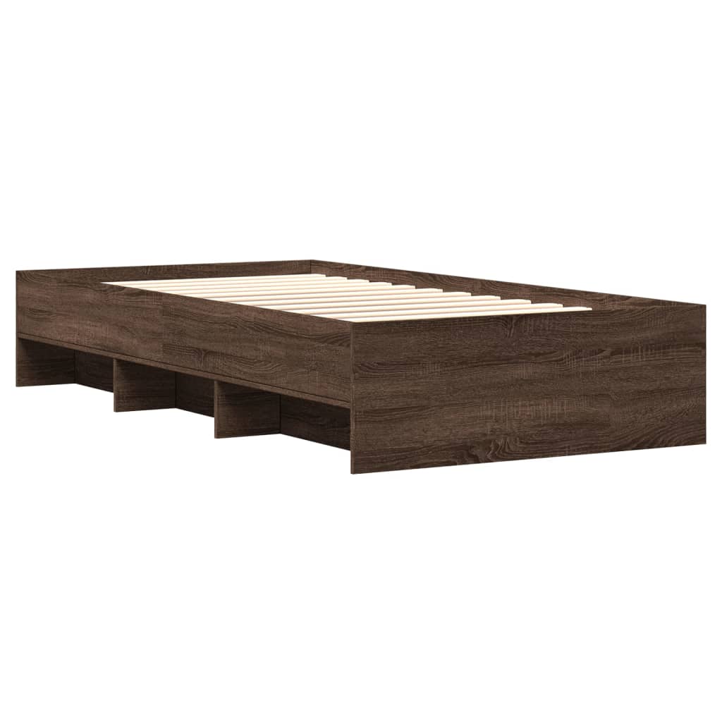 vidaXL Cadre de lit sans matelas chêne marron 75x190cm bois ingénierie