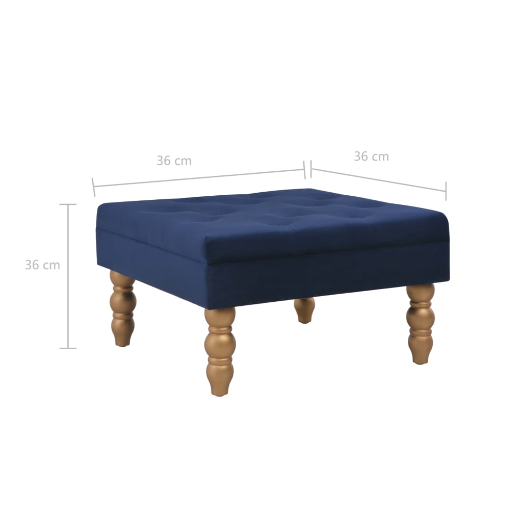 vidaXL Tabouret Bleu marine 60x60x36 cm Velours