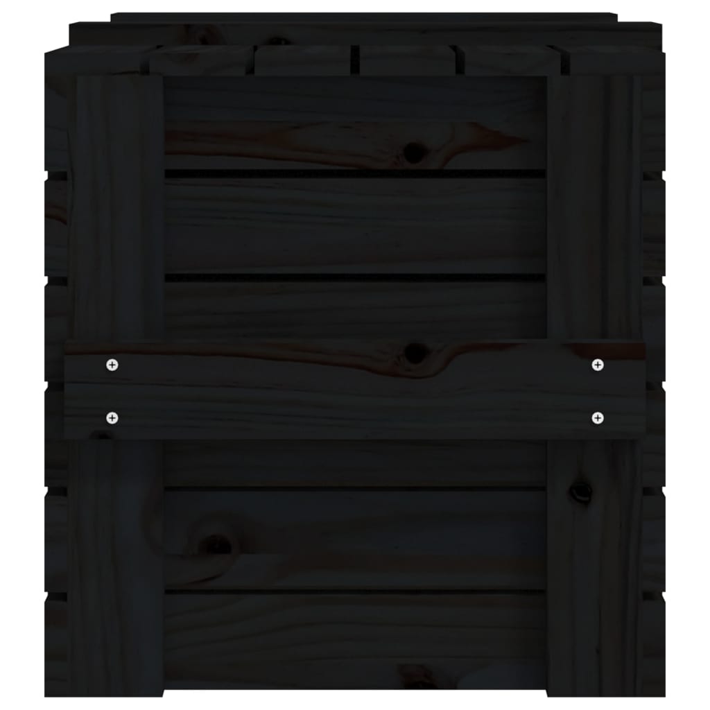 vidaXL Boîte de rangement Noir 58x40,5x42 cm Bois massif de pin