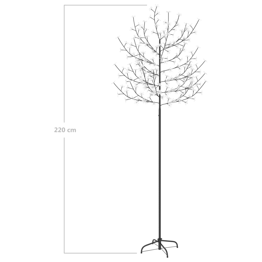 vidaXL Sapin de Noël 220 LED blanc chaud Cerisier en fleurs 220 cm