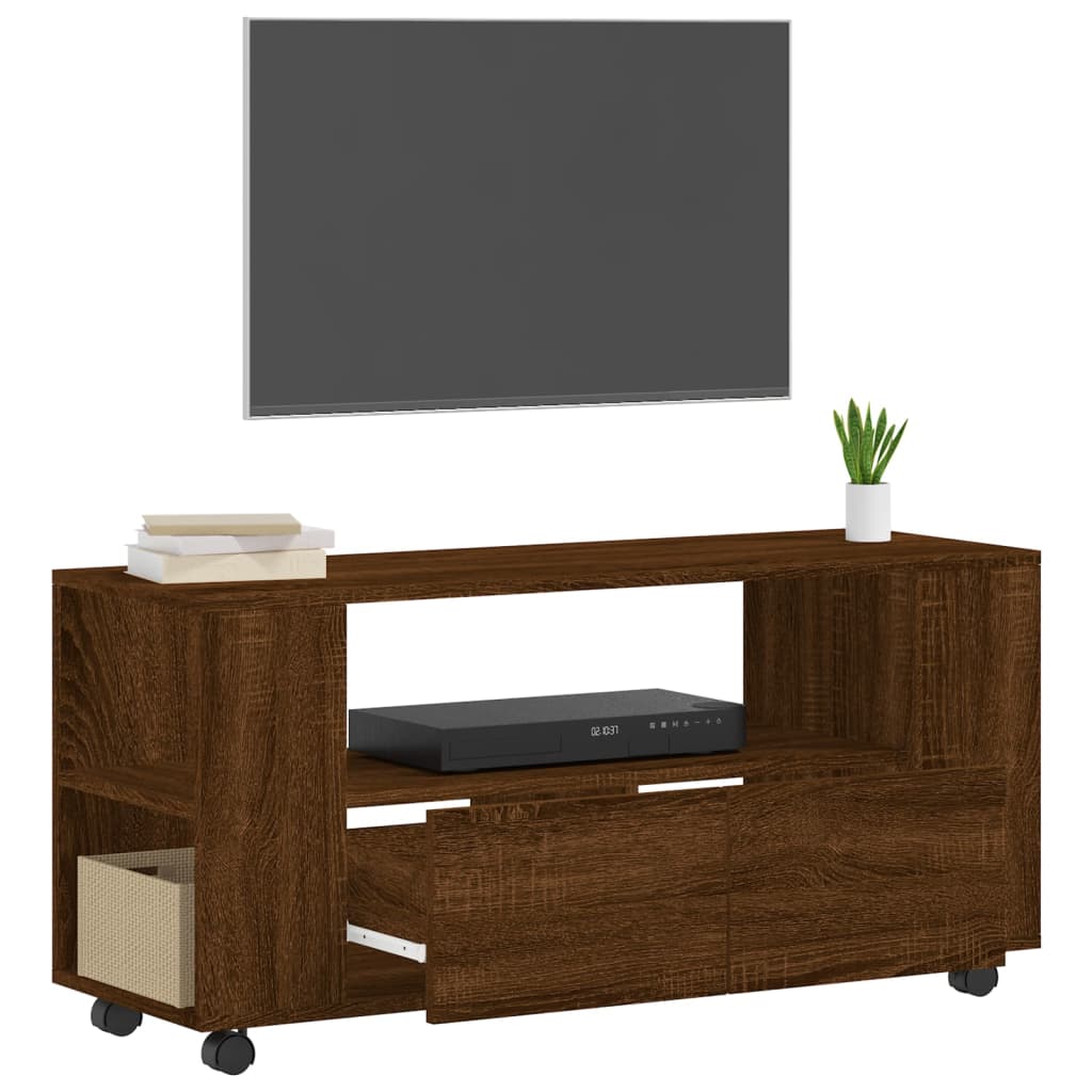 vidaXL Meuble TV chêne marron 102x34,5x43 cm bois d'ingénierie