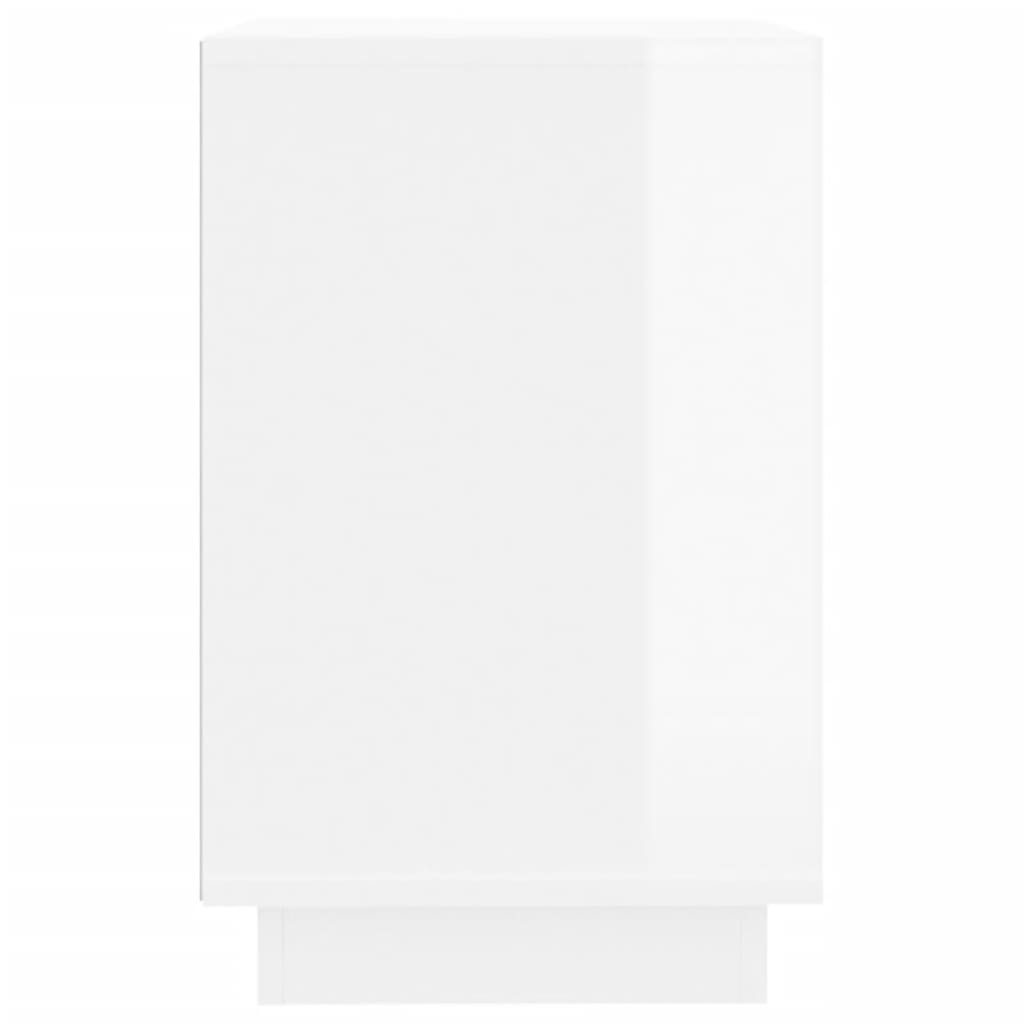 vidaXL Buffet blanc brillant 102x35x55 cm bois d'ingénierie