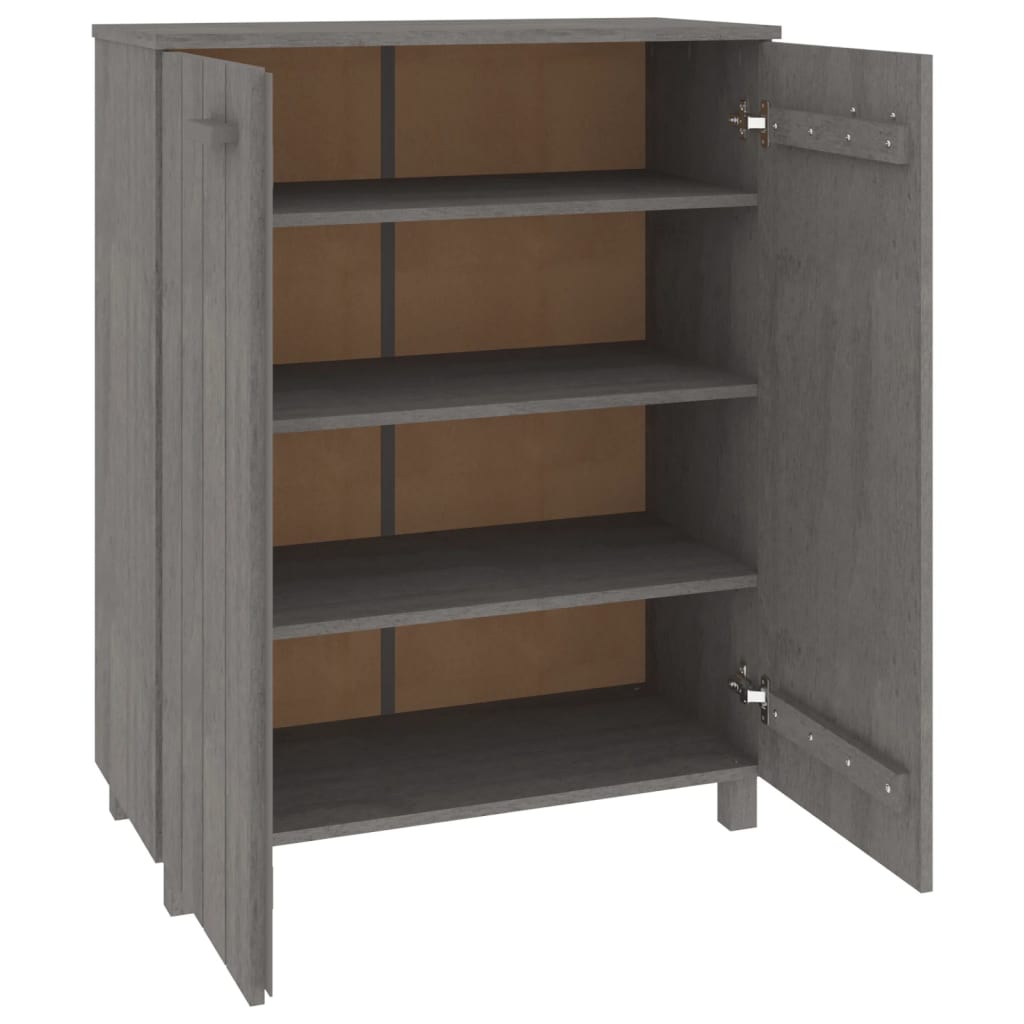 vidaXL Armoire à chaussures HAMAR Gris clair 85x40x108 cm Pin massif