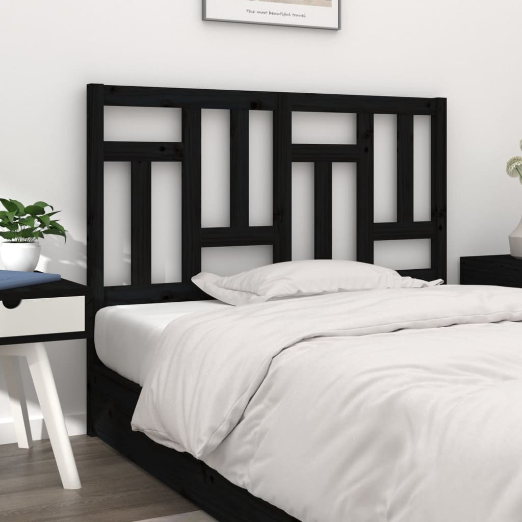 vidaXL Tête de lit Noir 205,5x4x100 cm Bois massif de pin