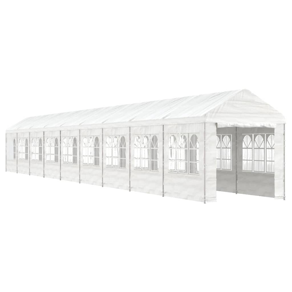 vidaXL Belvédère avec toit blanc 20,07x2,28x2,69 m polyéthylène