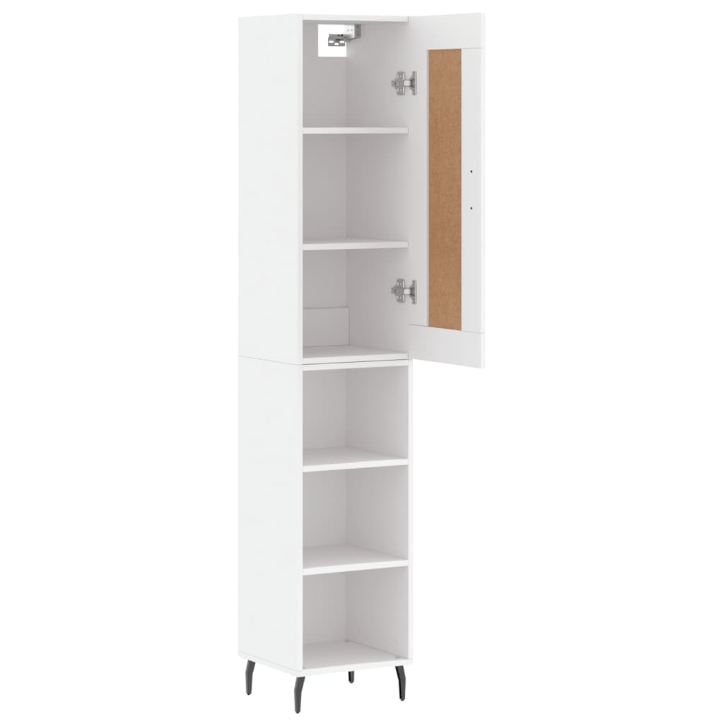 vidaXL Buffet haut Blanc 34,5x34x180 cm Bois d'ingénierie