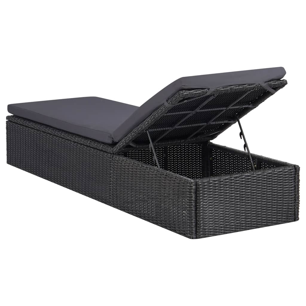 vidaXL Ensemble à manger de jardin 9 pcs Résine tressée Noir