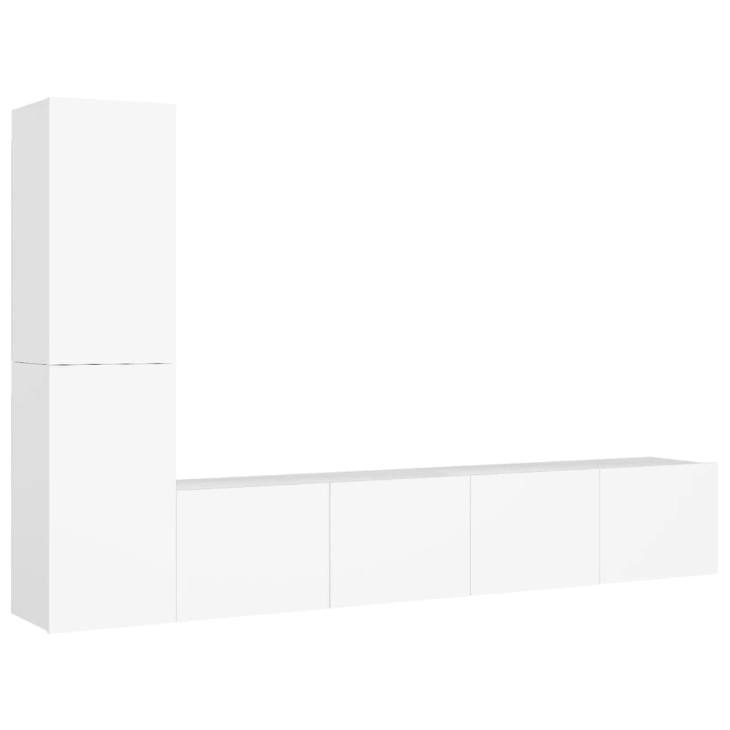 vidaXL Ensemble de meubles TV 4 pcs Blanc Bois d'ingénierie