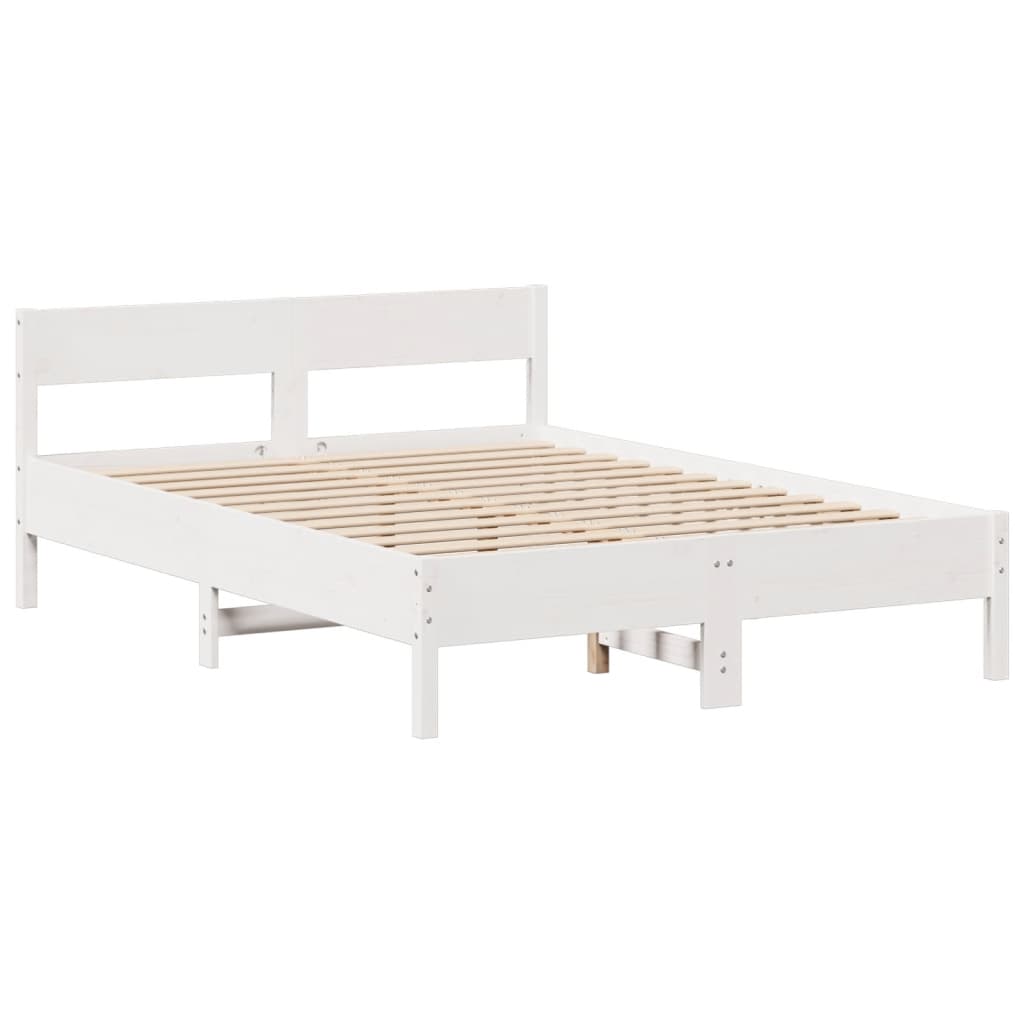 vidaXL Lit bibliothèque sans matelas blanc 120x190 cm bois pin massif