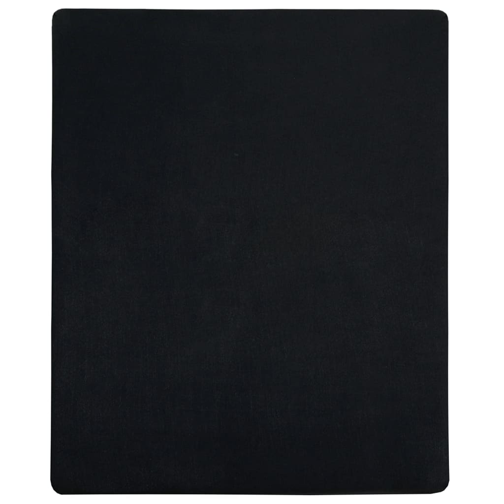 vidaXL Draps-housses Jersey 2 pcs Noir 90x200 cm Coton