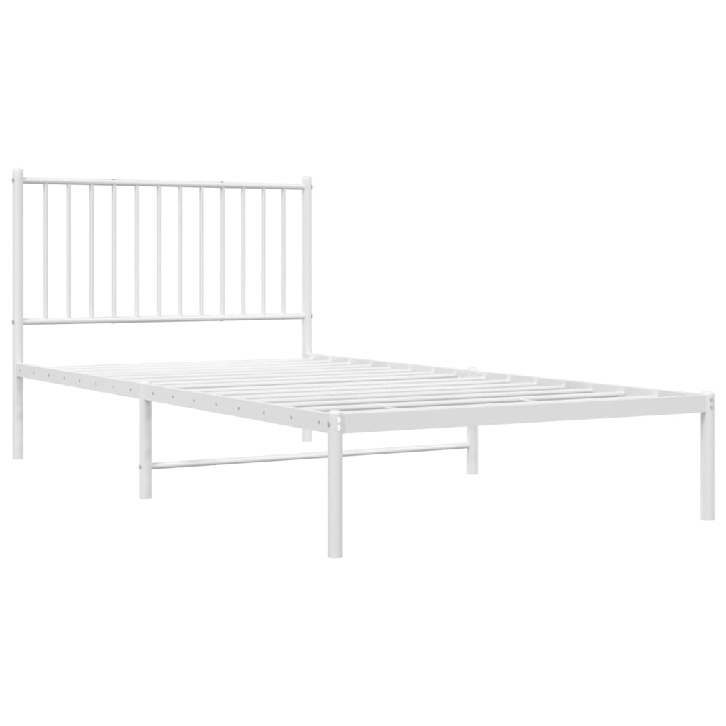 vidaXL Cadre de lit métal sans matelas et tête de lit blanc 100x200 cm