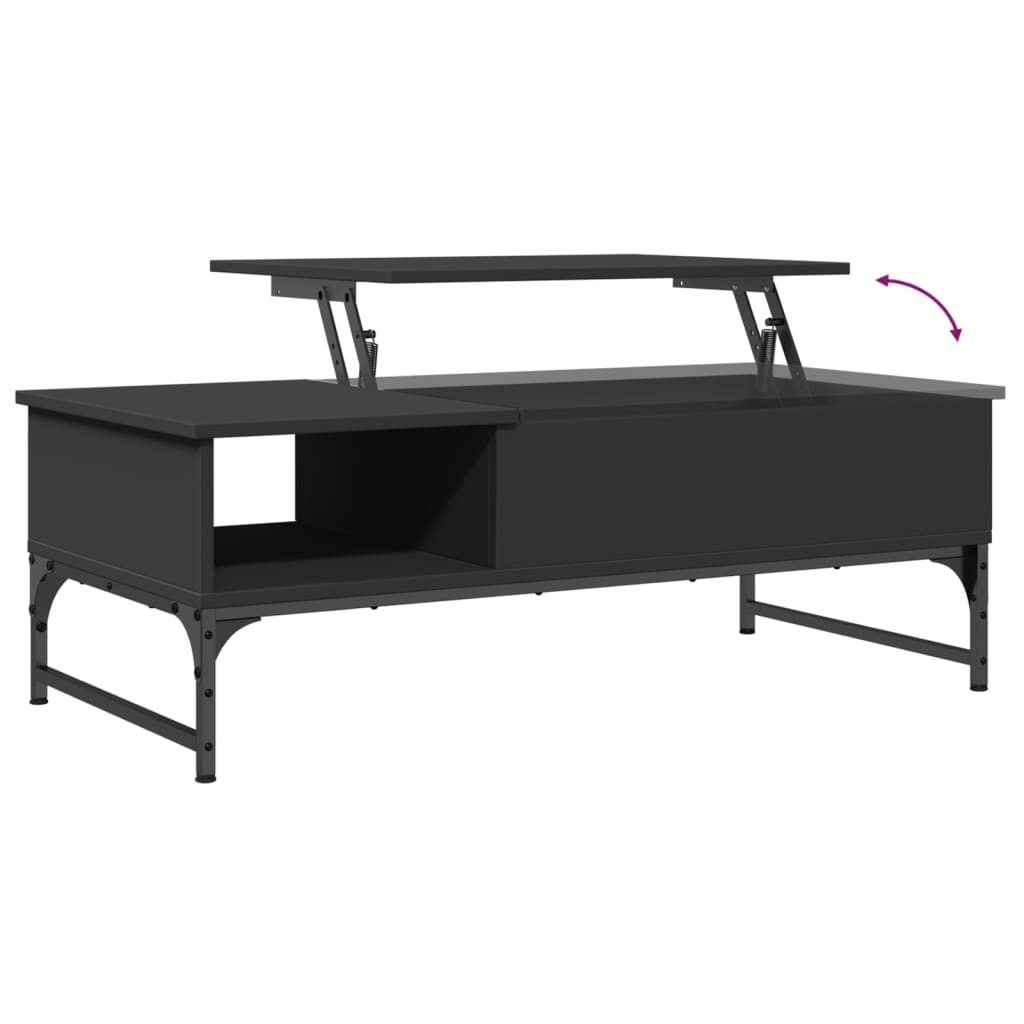 vidaXL Table basse noir 100x50x35 cm bois d'ingénierie et métal